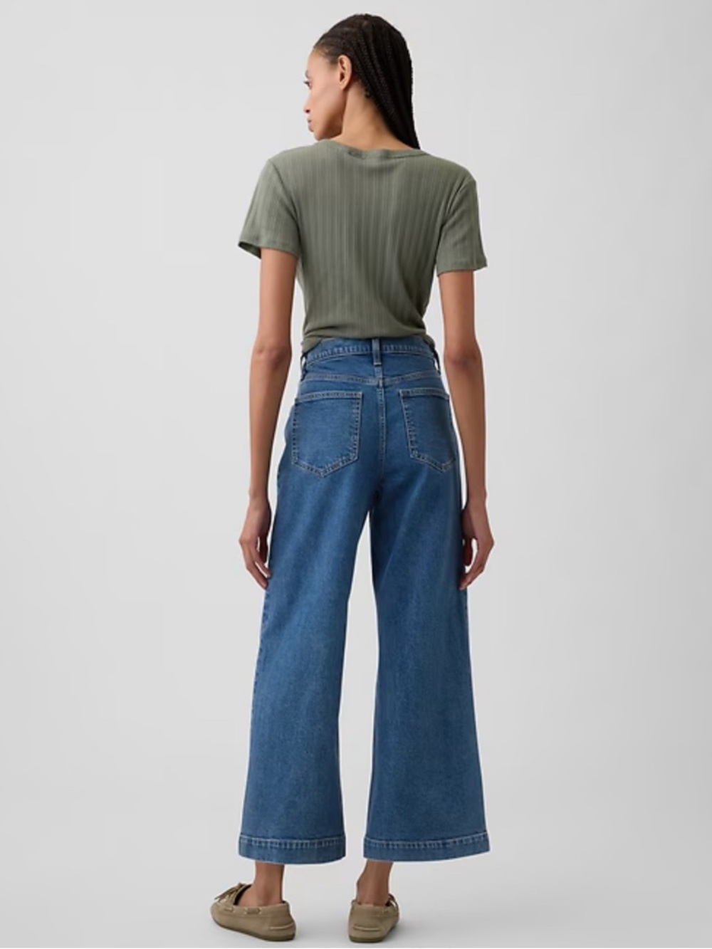 GAP Women’s High Rise Wide Leg Crop Jeans Size 6/28 - Picture 3 of 11